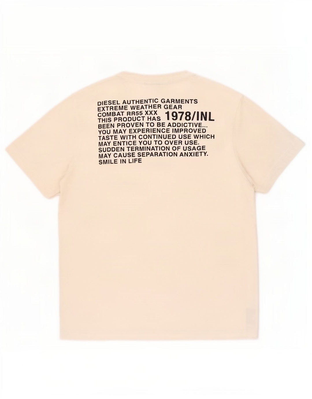 Diesel T-Shirt Graphique Homme Blanc Moyen Coton