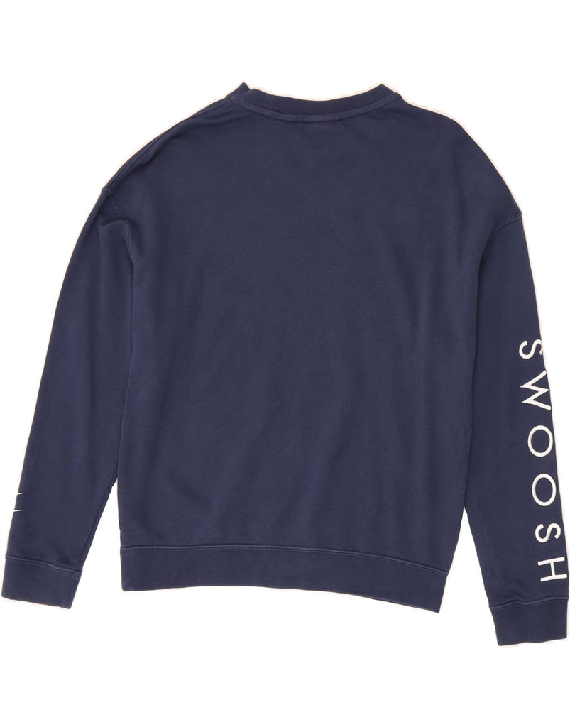 NIKE Womens Swoosh Standard Fit Sweatshirt Jumper UK 16 Large Navy Blue Vintage Nike and Second-Hand Nike from Messina Hembry 
