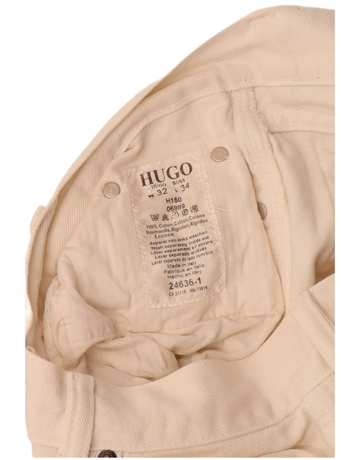 Hugo Boss Jean droit W32 L34 en coton blanc cassé