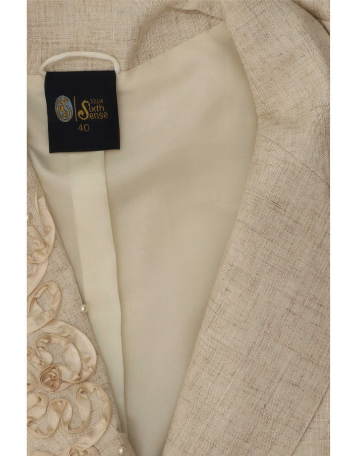 Your Sixth Sense Veste blazer à manches courtes pour femme EU 40 Beige moyen