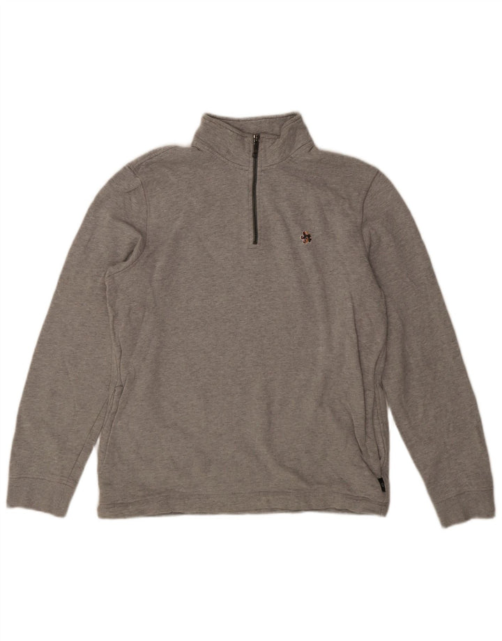 Ted Baker Sweat-shirt à col zippé pour femme Taille 3 Coton gris moyen