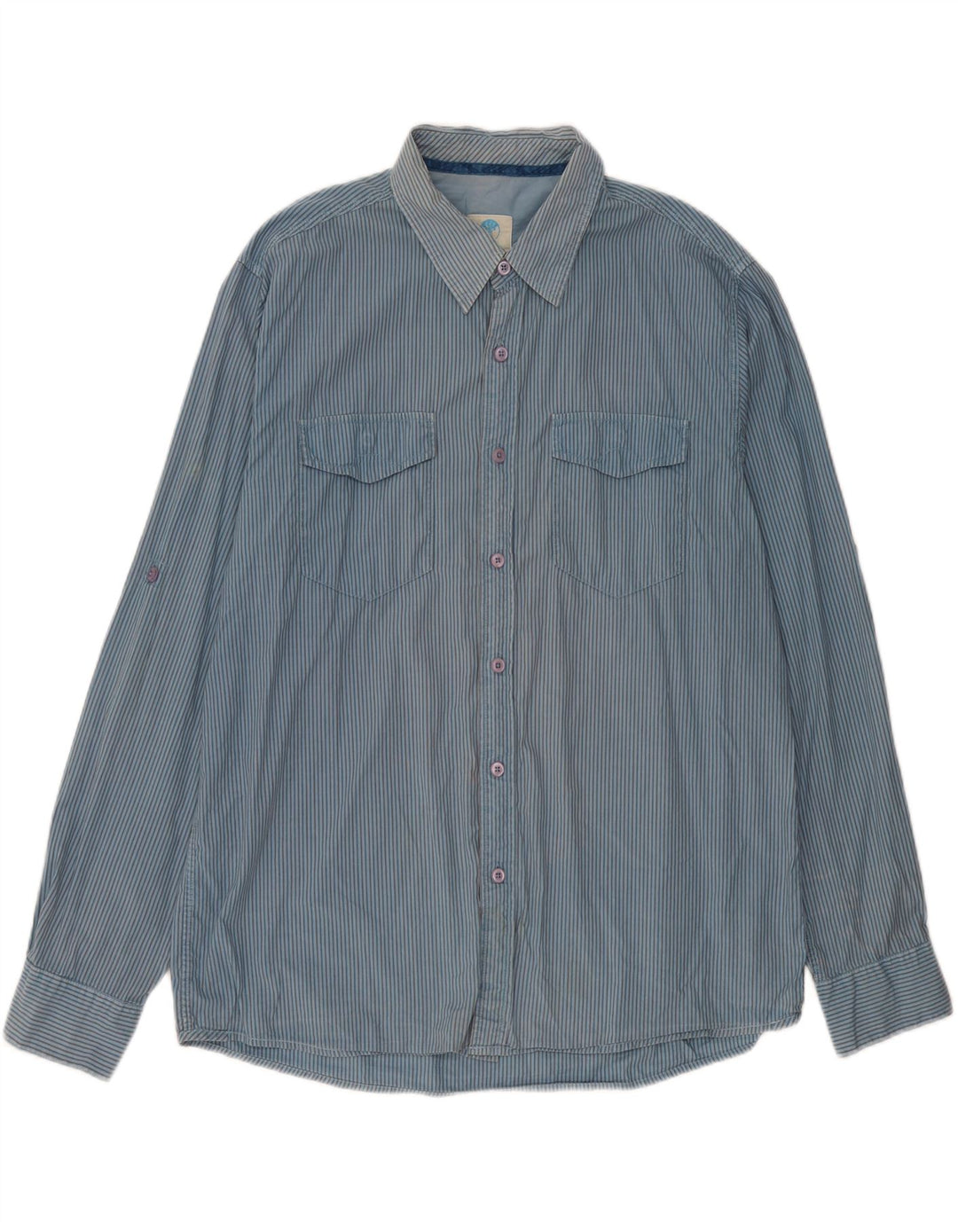 FAT FACE Chemise Homme XL Bleu Rayure Coton