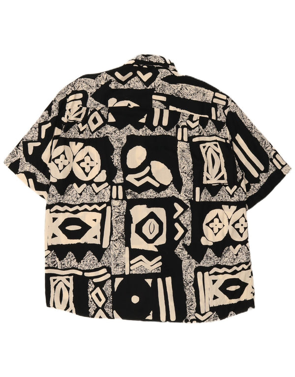 chemise à manches courtes vintage pour hommes IT 42 Grand patchwork noir