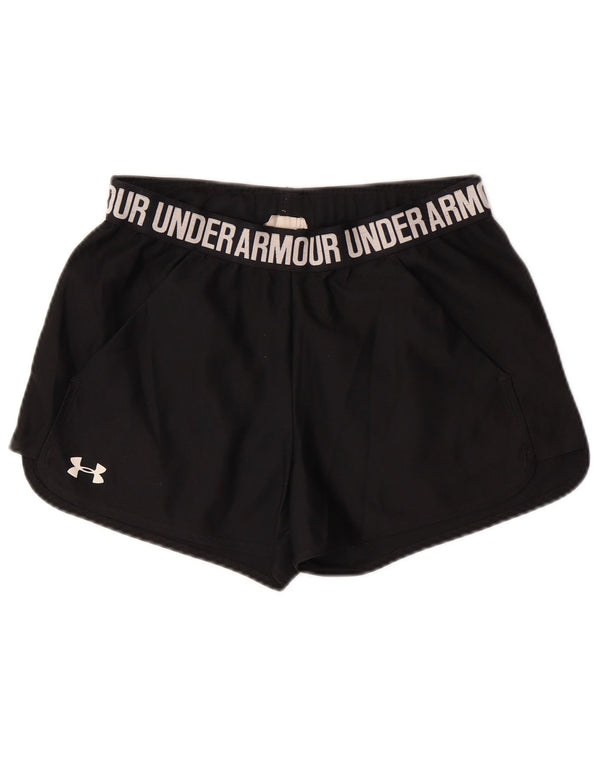 UNDER ARMOUR Short de sport Heat Gear Graphic pour femme UK 10 Small Noir