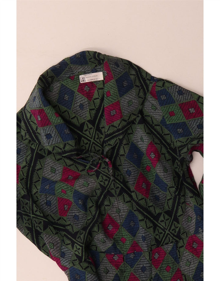 vintage Femme Robe A-Line UK 12 Moyen Multicolore Géométrique