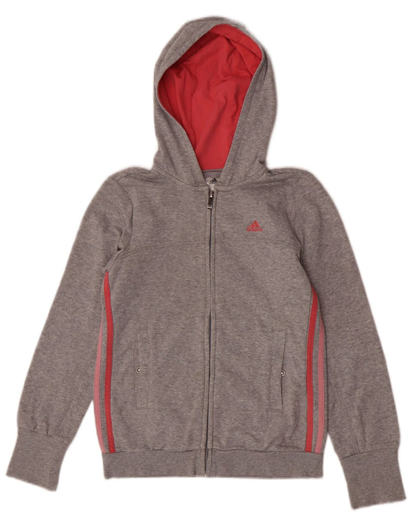 Adidas Pull à capuche zippé fille 11-12 ans Gris Moucheté Coton