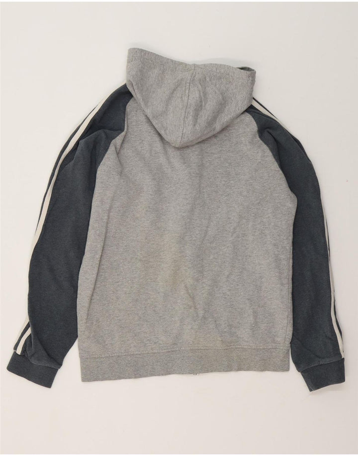 ADIDAS Pull à capuche zippé pour homme en coton color block gris moyen