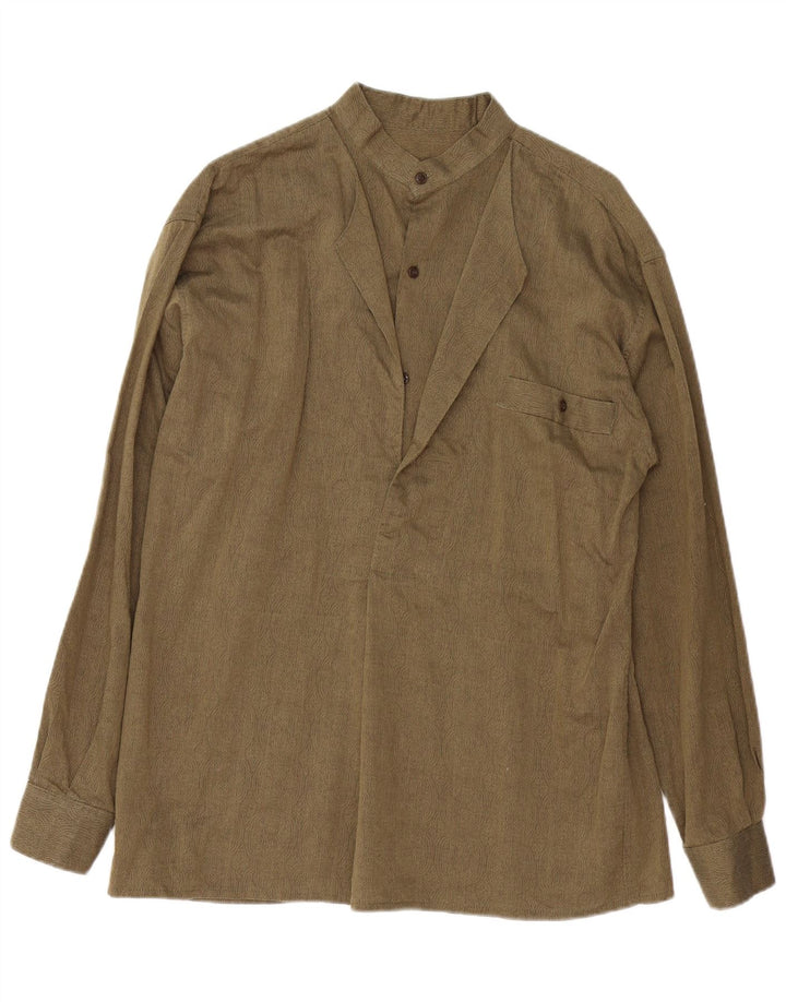 vintage Chemise pull homme Grand Kaki Paisley Coton