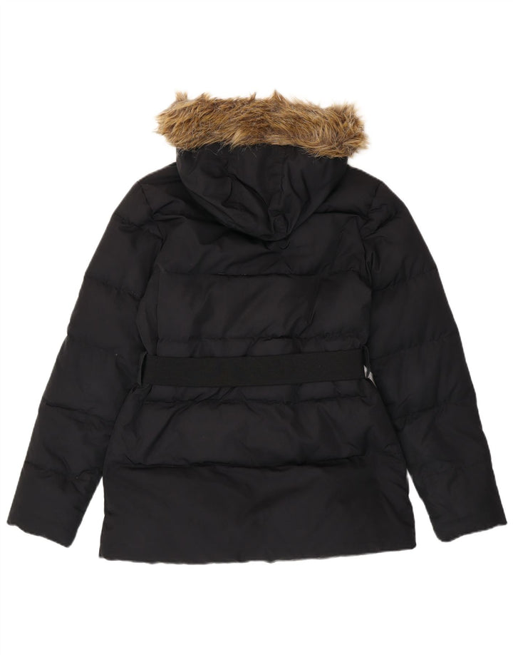 Ralph Lauren Veste matelassée à capuche pour femme UK 10 Small Noir Polyester
