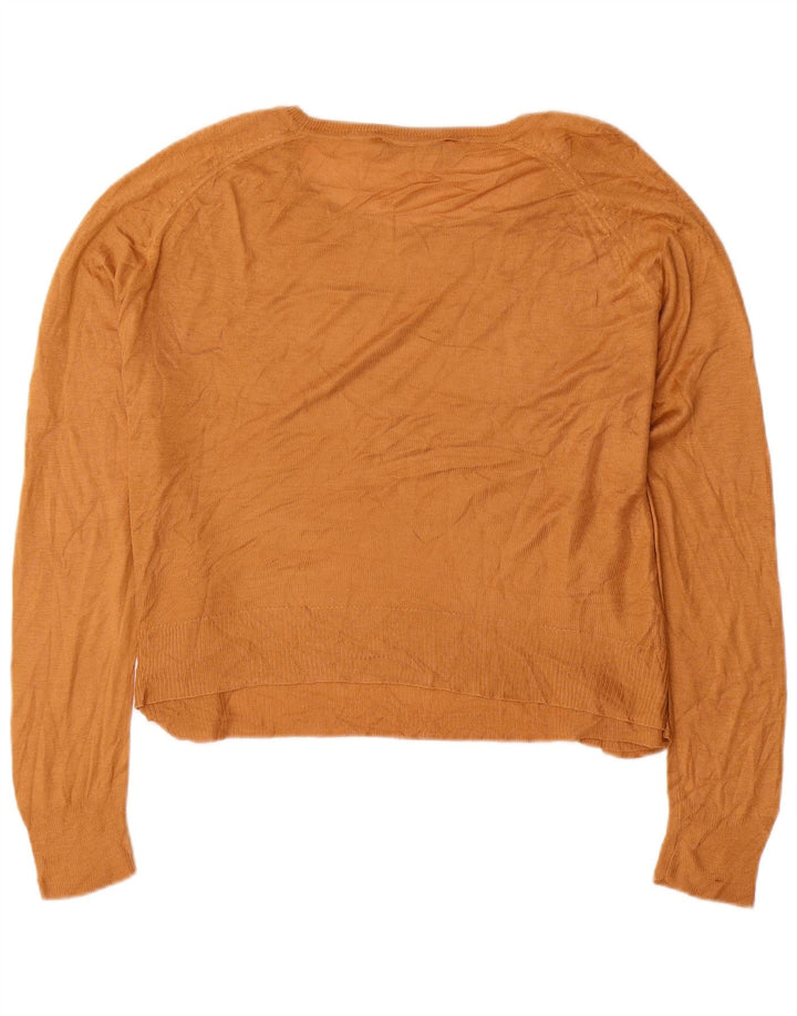 Zara Pull surdimensionné à col bateau pour femme UK 14 Jaune moyen