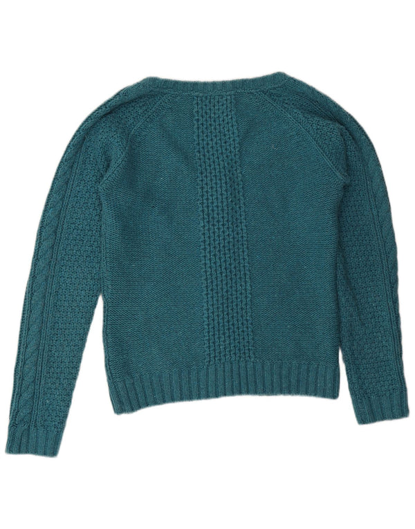 Fat Face Cardigan surdimensionné pour femme UK 10 Petit coton bleu