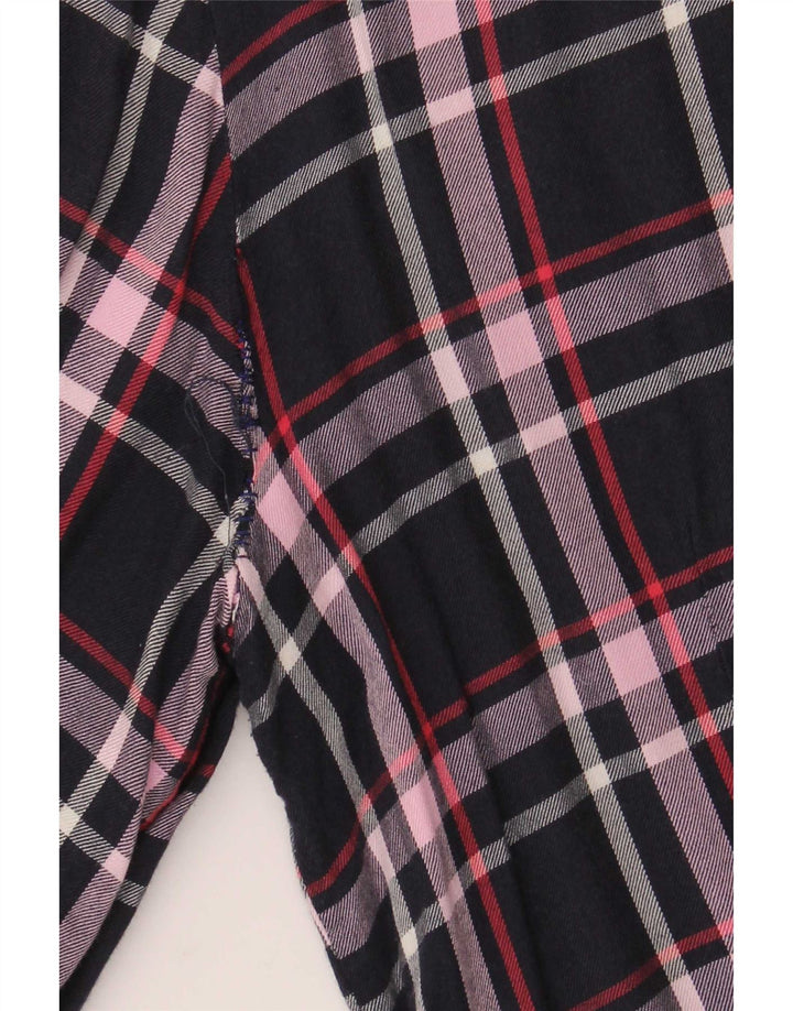 French Connection Chemise Femme UK 12 Medium Bleu Marine Carreaux Viscose