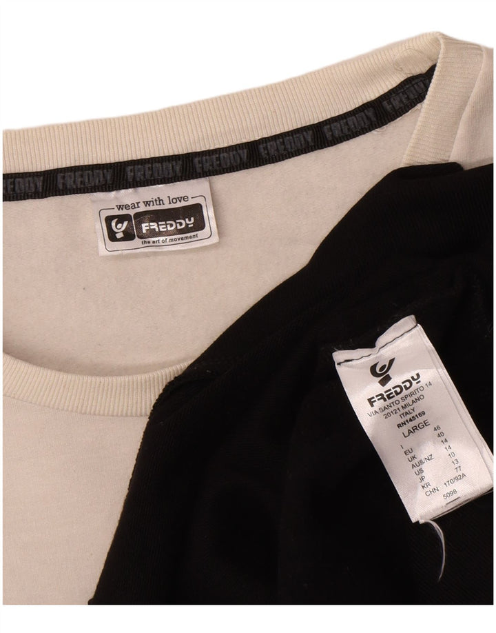 Freddy Sweat-shirt graphique pour femme UK 14 Large Noir Colourblock
