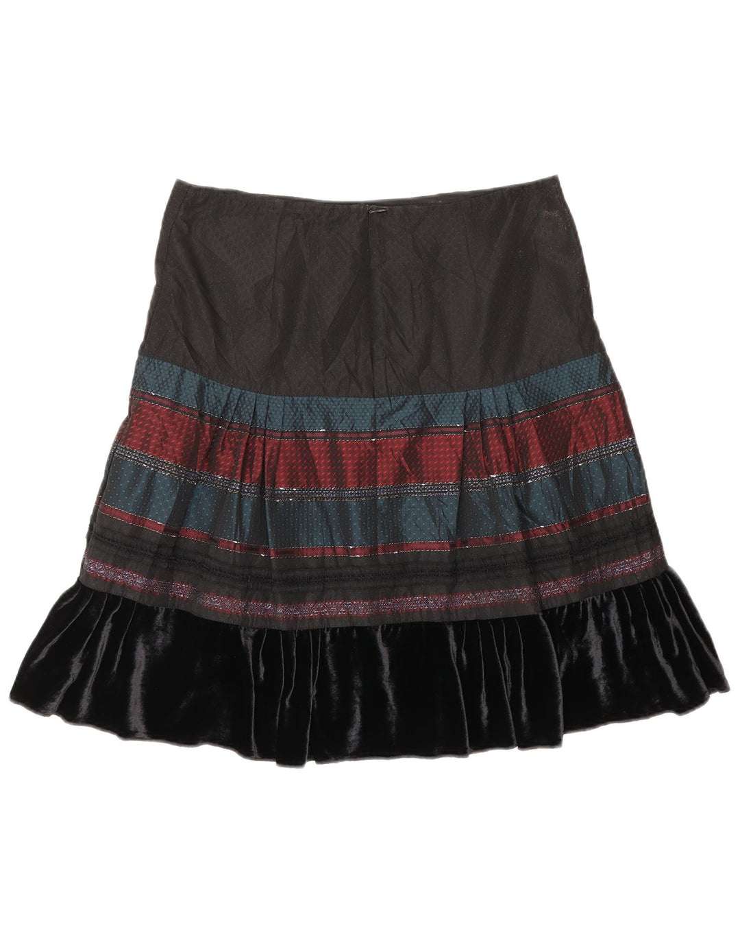 Benetton Femme Jupe Trapèze W30 Medium Noir Rayé