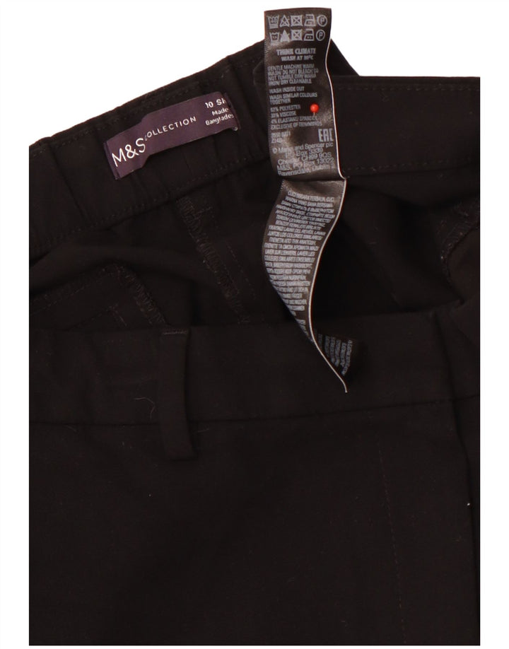 MARKS & SPENCER Pantalon chino court pour femme UK 10 Small W29 L28 Noir