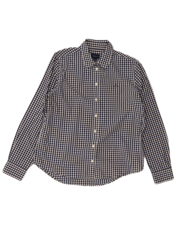 Gant Chemise Femme UK 12 Bleu Moyen Vichy Coton