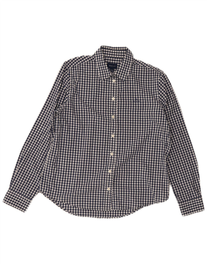 Gant Chemise Femme UK 12 Bleu Moyen Vichy Coton