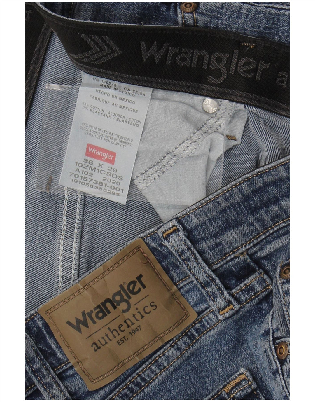 WRANGLER Jean droit homme W36 L29 bleu coton