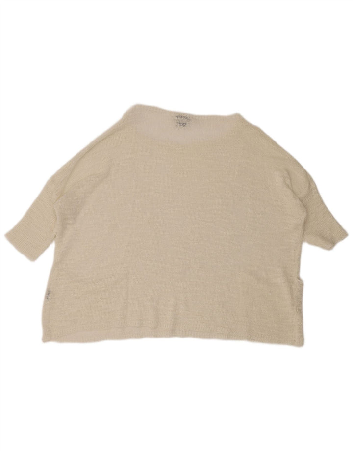 Zara Pull transparent à col bateau pour femme UK 14 Medium Off White