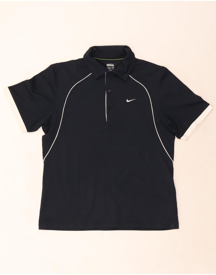 Polo Nike Homme UK 39/41 Bleu Marine Moyen Colorblock Polyester