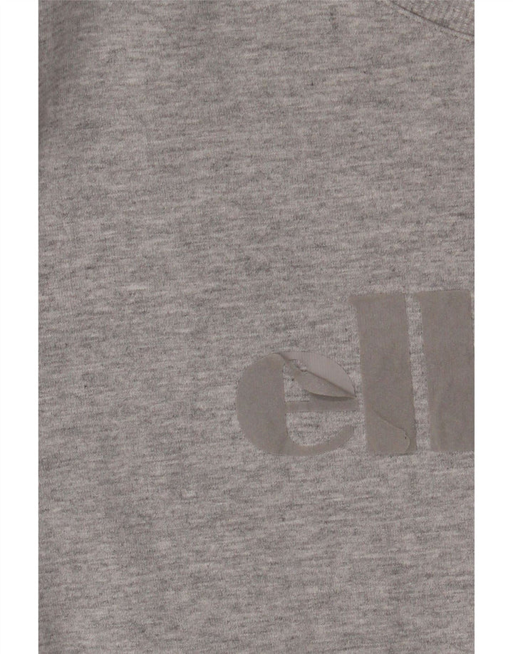 ELLESSE Pull Sweat Graphique Homme Gris Moyen Coton