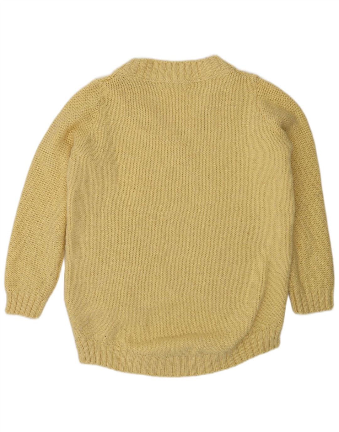 Zara Pull col V pour femme UK 14 Jaune moyen