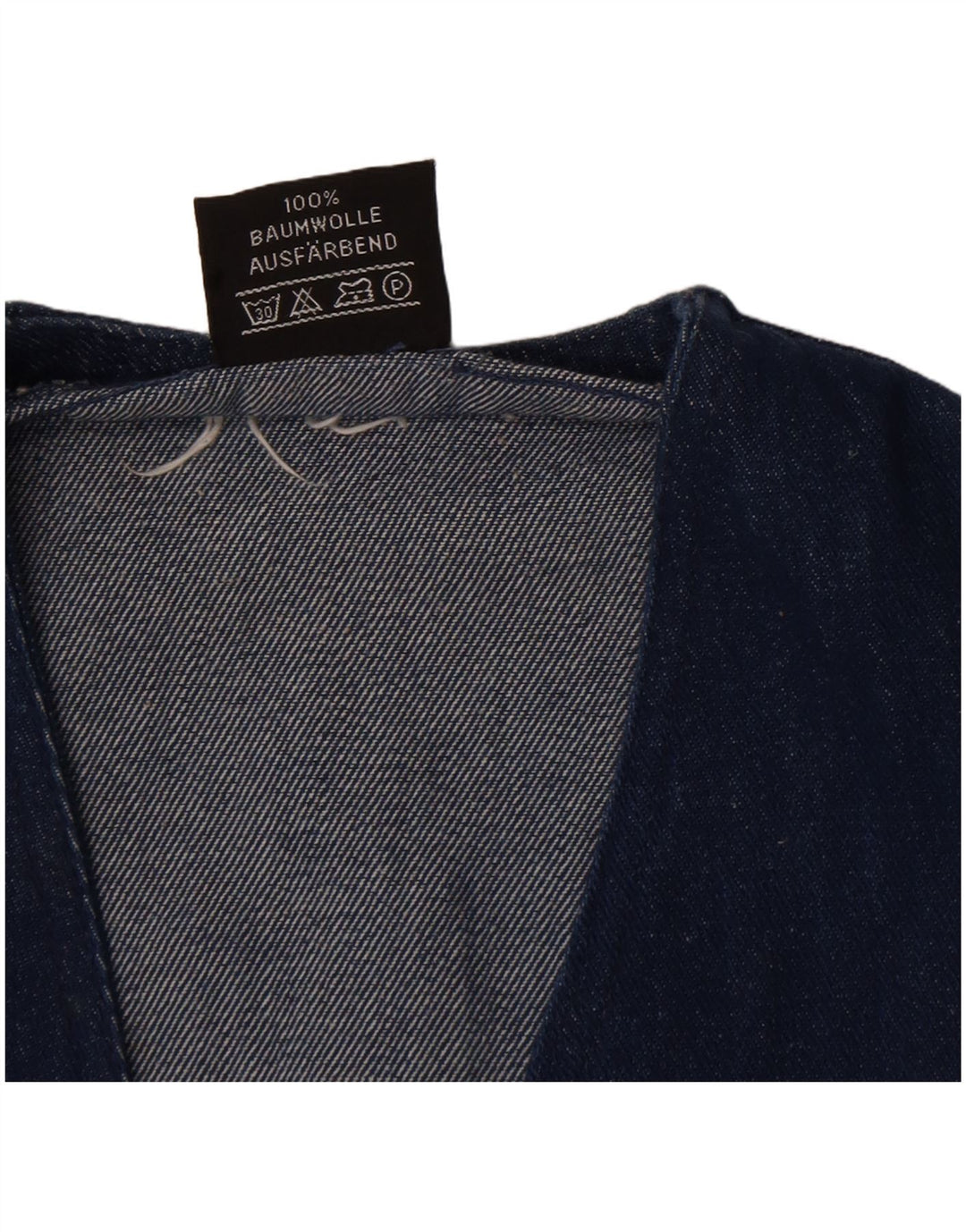 vintage Mens Denim Gilet Moyen Bleu Coton