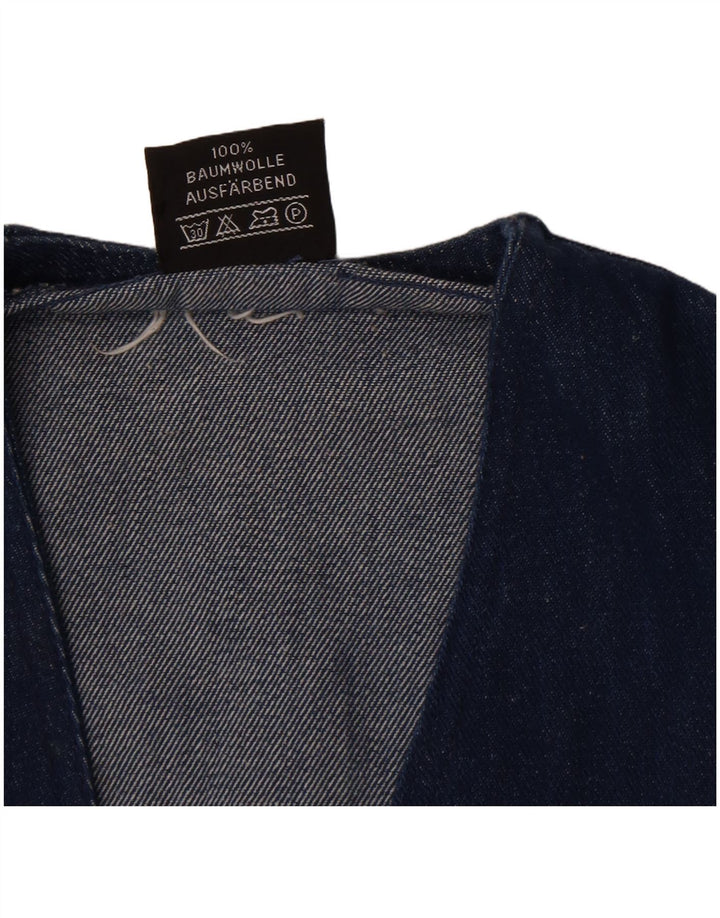 vintage Mens Denim Gilet Moyen Bleu Coton