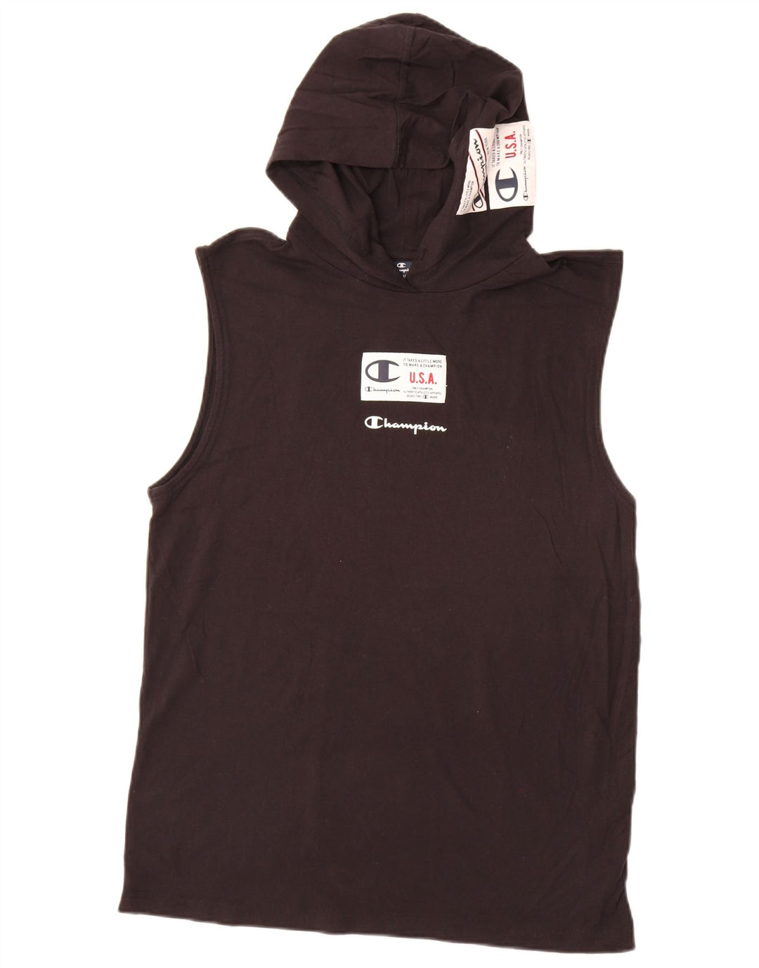 Champion Débardeur Graphique à Capuche Homme Noir Moyen Coton