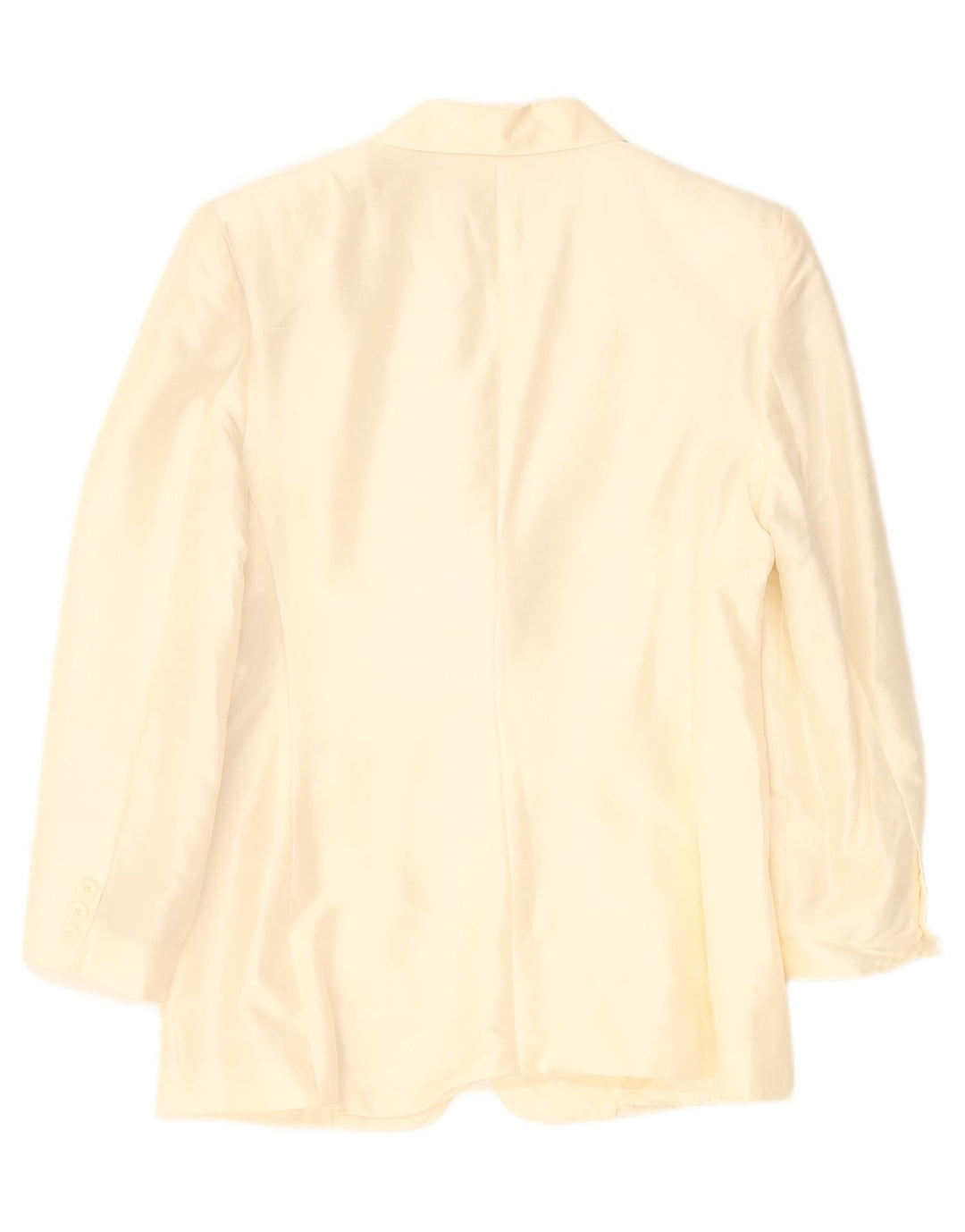 BENETTON Womens 2 Button Blazer Jacket IT 44 Medium Off White Silk Vintage Benetton and Second-Hand Benetton from Messina Hembry 