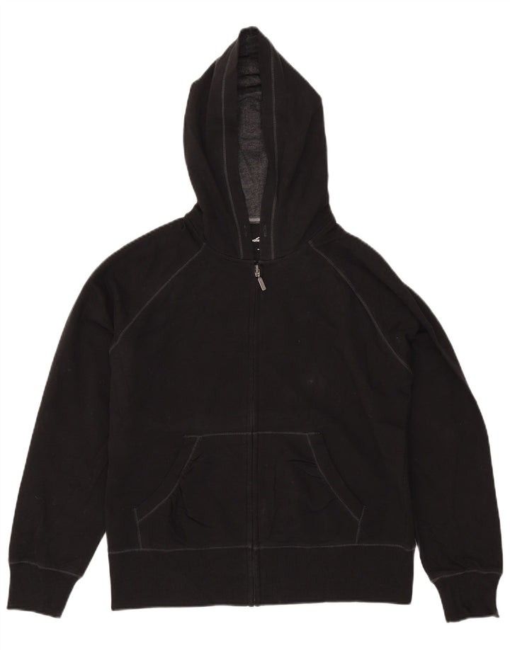 EDDIE BAUER Pull à capuche zippé pour femme UK 14 Coton noir moyen