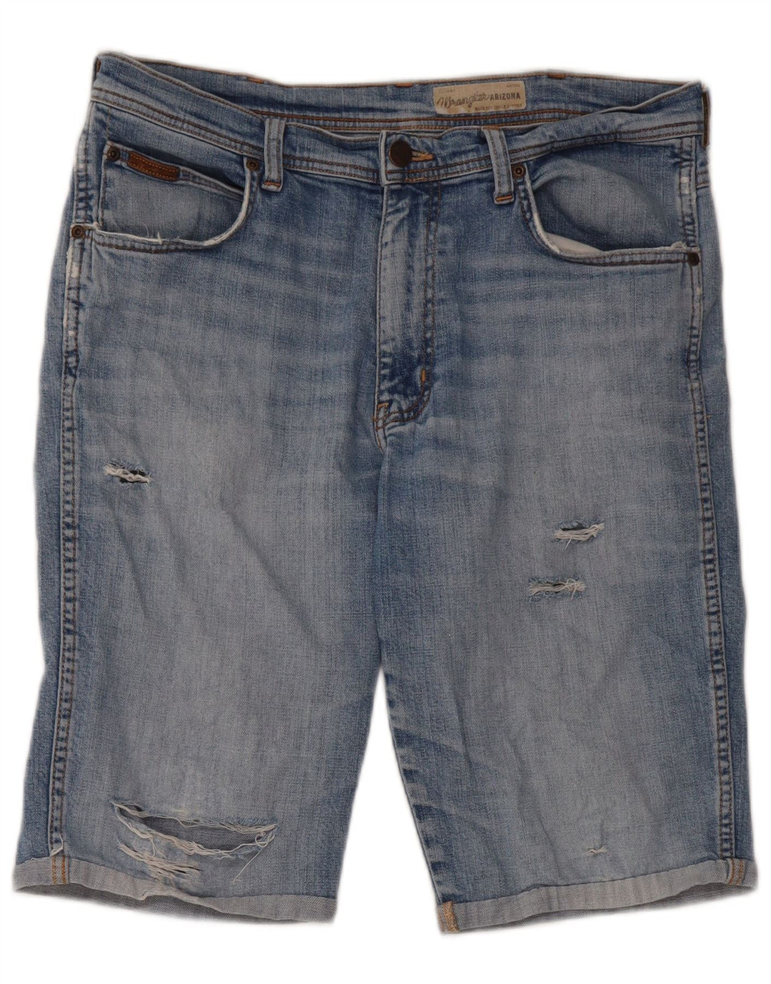 Wrangler Short en jean vieilli pour homme W34 Grand coton bleu