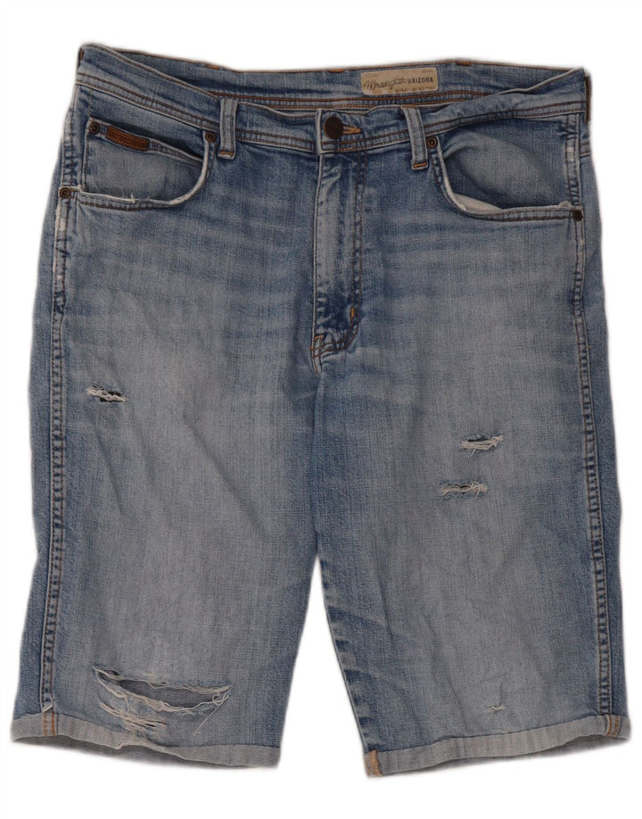 Wrangler Short en jean vieilli pour homme W34 Grand coton bleu