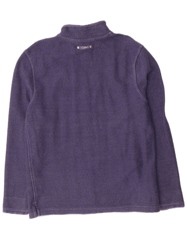 Weird Fish Sweat-shirt à col zippé pour homme en coton bleu marine Taille L