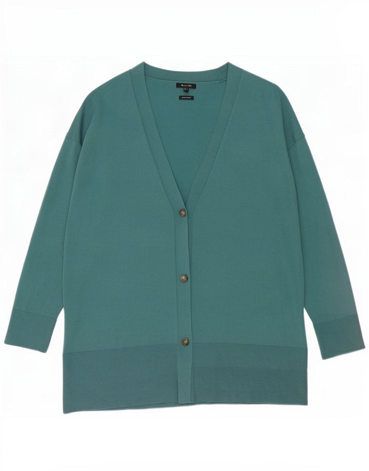 Massimo Dutti Cardigan surdimensionné pour femme UK 10 Petite viscose verte