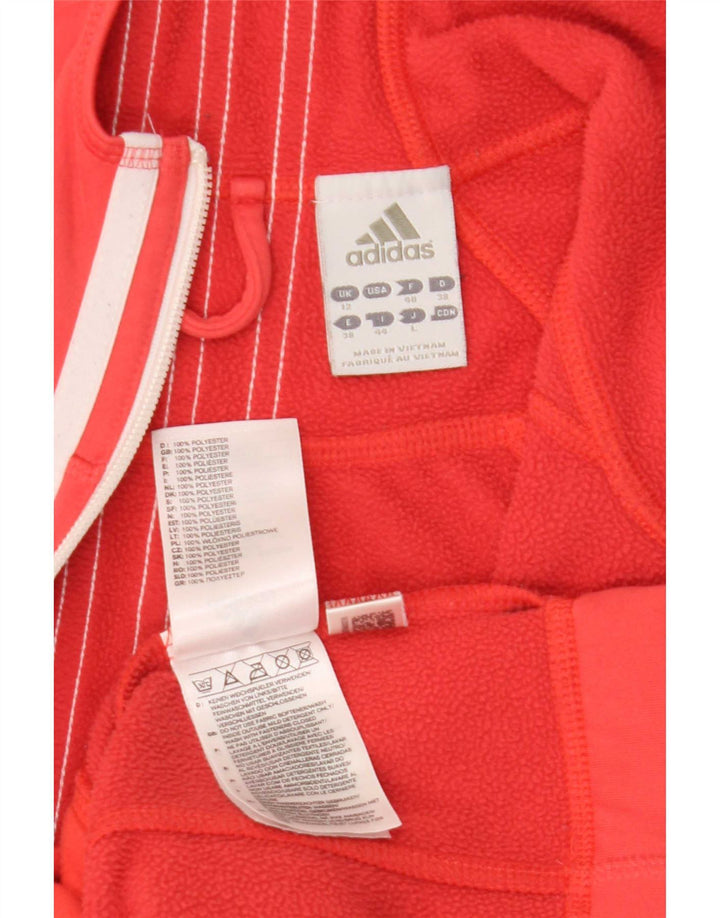 Adidas Climawarm Zip Sweat à capuche pour femme UK 12 Rouge moyen Polyester