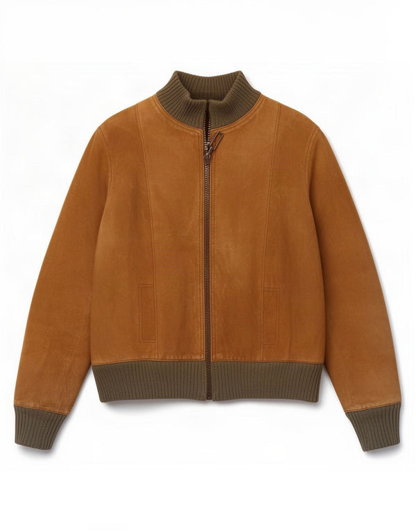 veste bomber en daim vintage pour homme UK 34 XS Marron