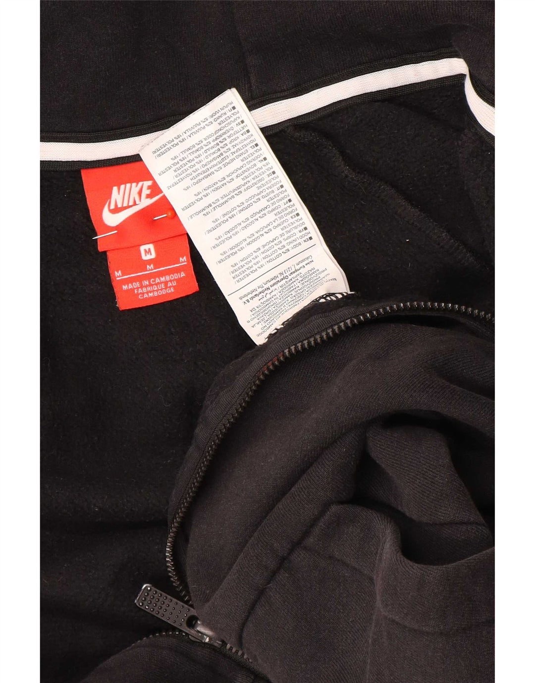 Nike Sweat à capuche zippé pour homme en coton noir moyen