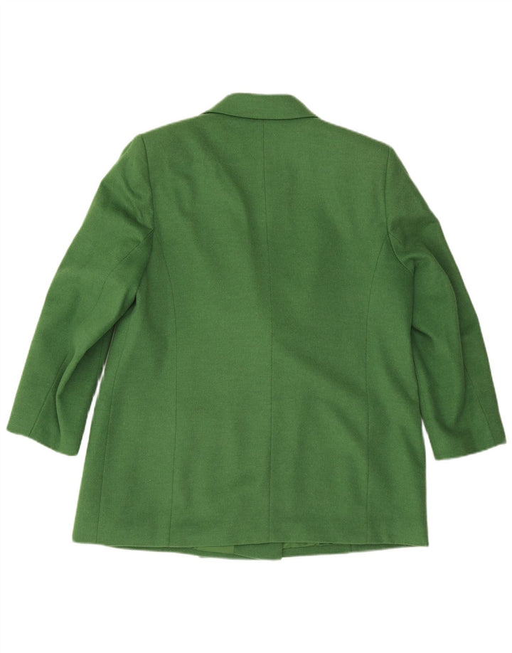 Hucke Veste Blazer Double Boutonnage Femme UK 18 XL Laine Verte