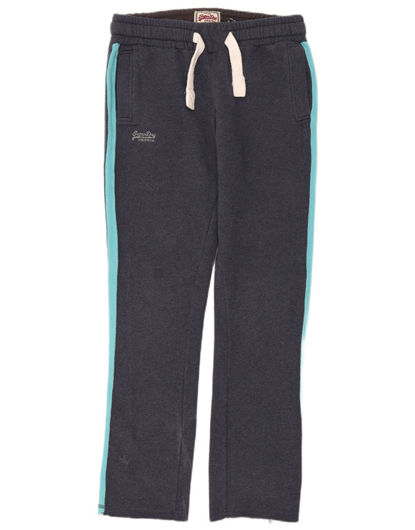 Superdry Pantalon De Survêtement Slim Femme UK 14 Bleu Marine Moyen Colorblock