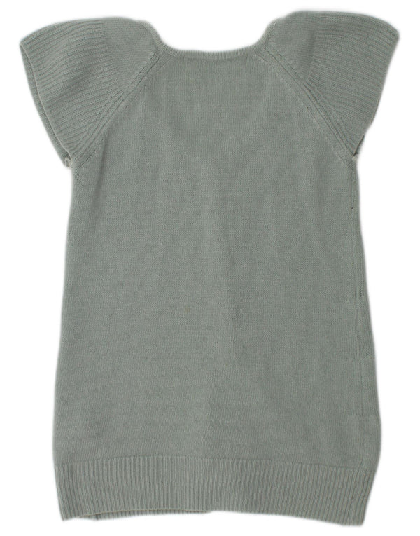 Zara Cardigan à manches courtes pour femme en laine vert moyen UK 12