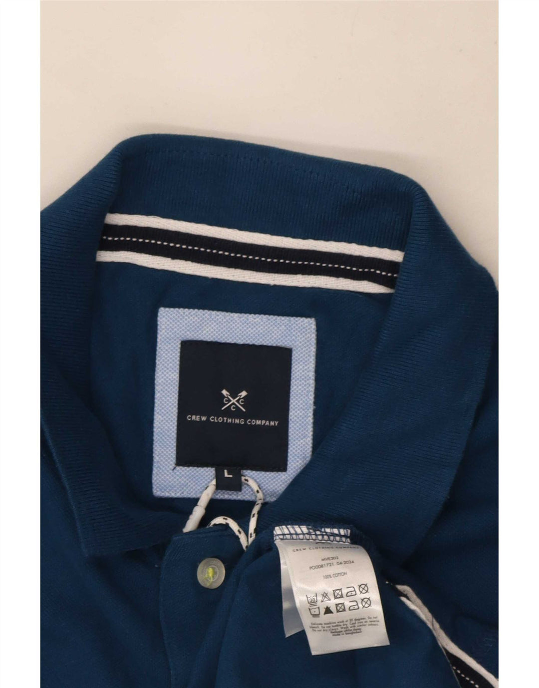 Crew Clothing Polo Homme Grand Bleu Coton
