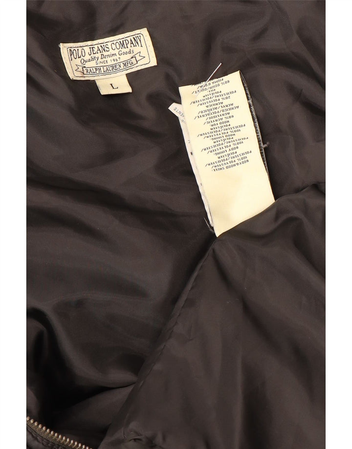 RALPH LAUREN Veste matelassée pour femme UK 14 Large Noir Polyester