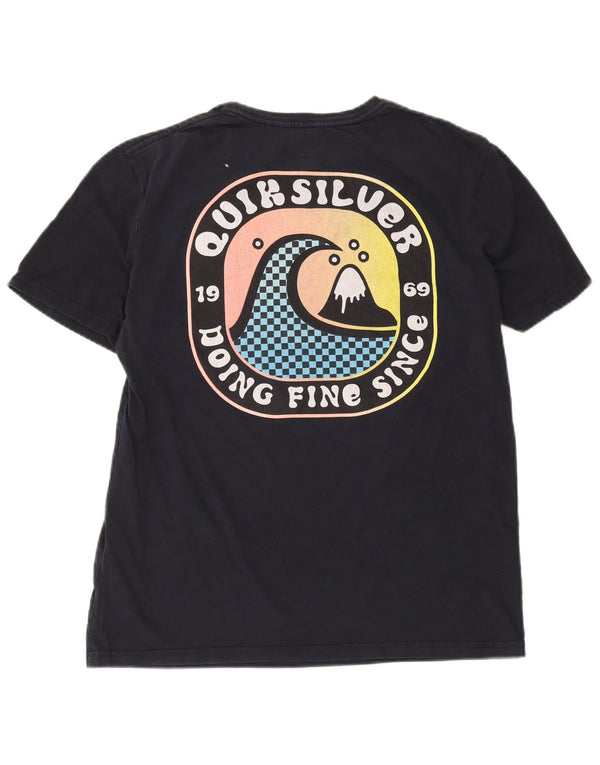 Quiksilver T-Shirt Graphique Homme Bleu Marine Moyen Coton