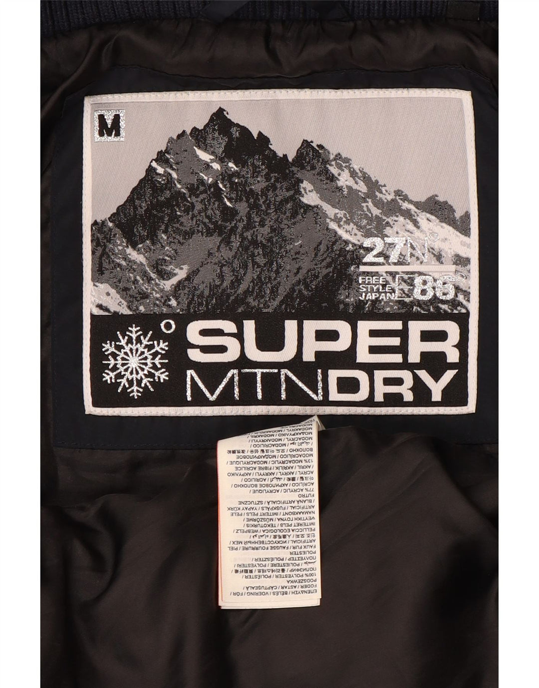 Superdry Veste matelassée pour femme UK 14 Medium Bleu Marine Polyester