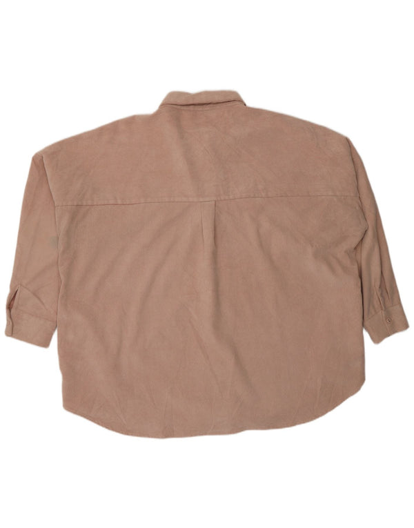 Zara Chemise surdimensionnée en velours côtelé pour femme UK 18 XL Rose