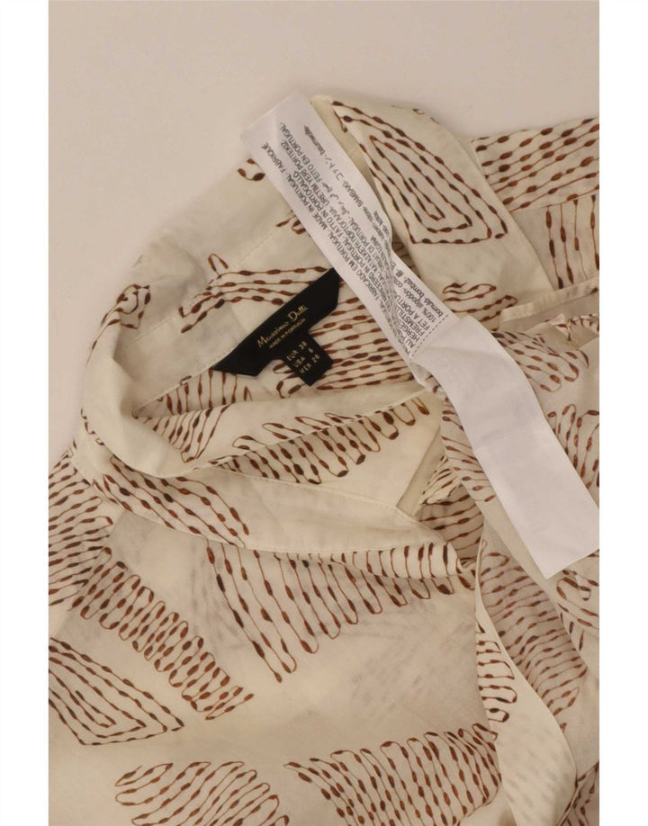 Massimo Dutti Chemise à motif abstrait pour femme EU 38 Petit coton blanc