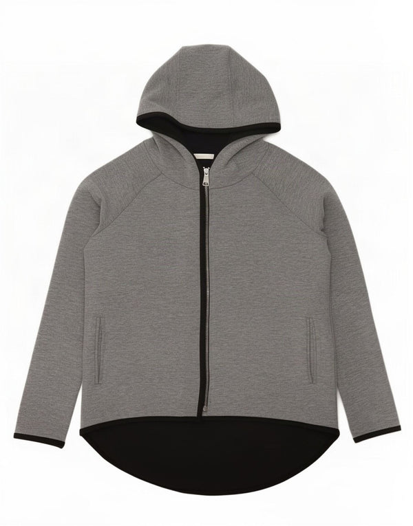 Zara Femme Trafaluc Zip Sweat À Capuche UK 14 Gris Moyen Moucheté Polyester