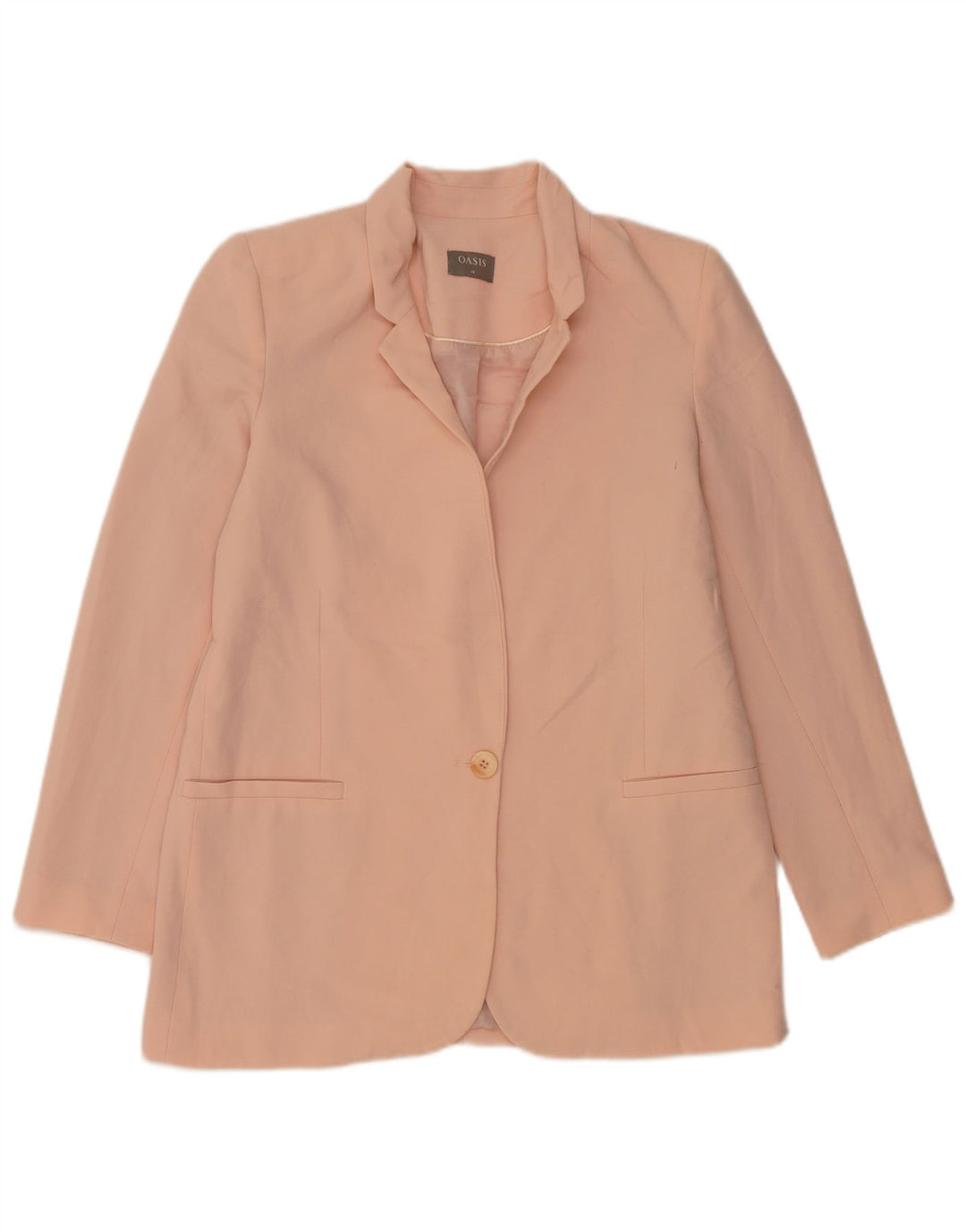 Oasis Veste Blazer 1 Bouton Femme UK 10 Petit Rose Polyester