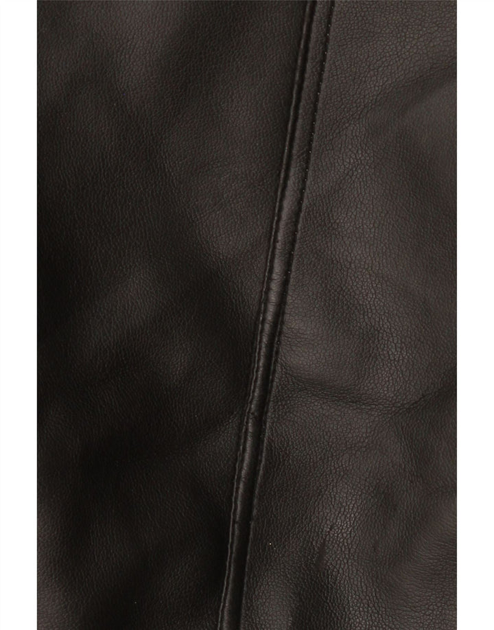 veste en peau de mouton homme vintage IT 38 peau de mouton noire moyenne